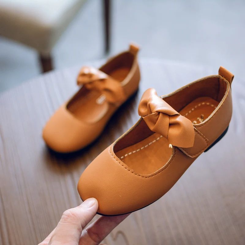 Новинка Весна 2018 корейские детские кожаные туфли принцессы для девочек