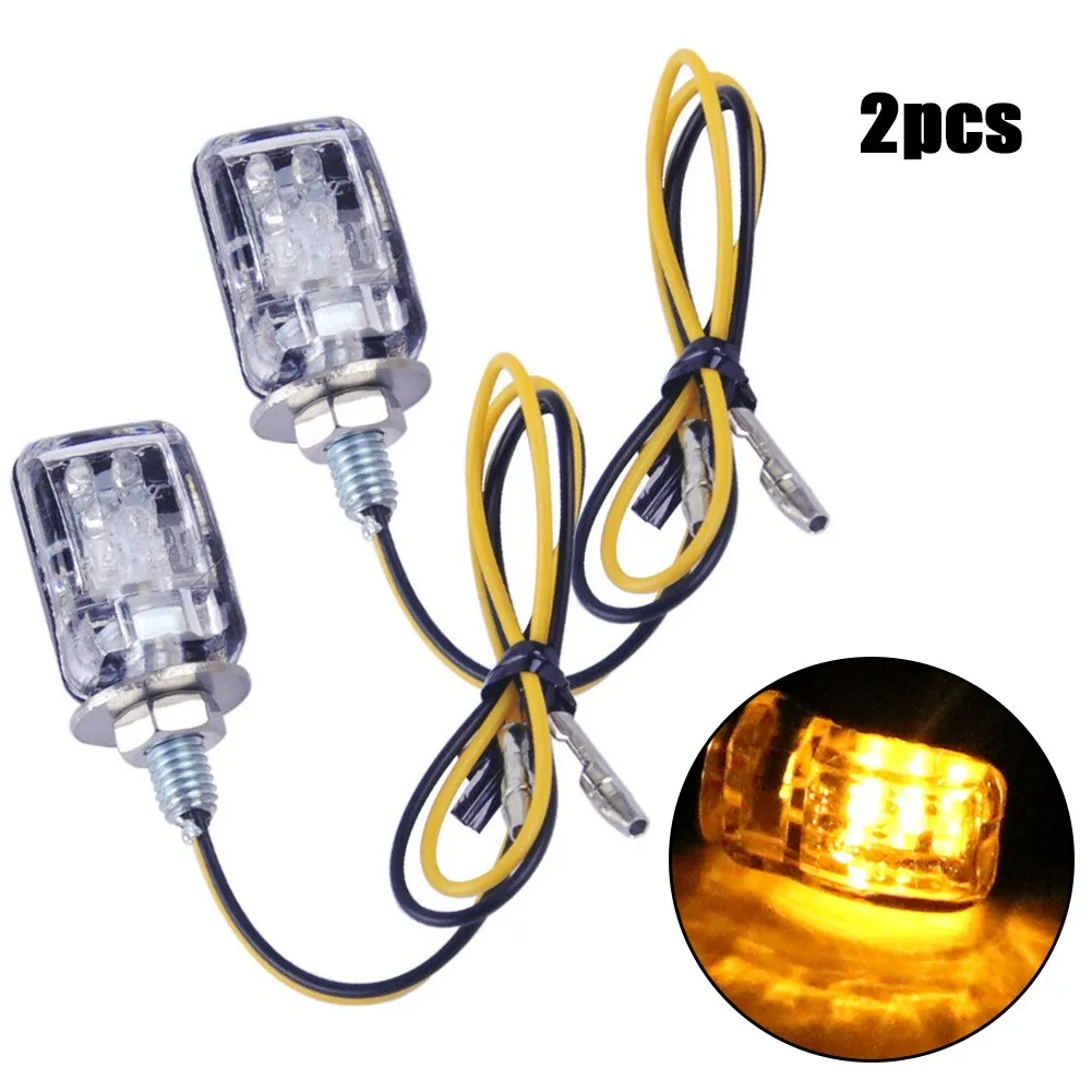 

2pcs 12V 6 LED Motorcycle Mini Turn Signals Lights Blinker Amber Indicators Lamp Car Daytime Running Light Side Marker Lamp