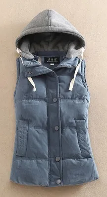 Г. Новинка, лидер продаж, M-4XL, 8 цветов, топ, женская повседневная куртка хлопковый жилет на пуху, верхняя одежда сексуальное пальто для девочек, подходит ко всему дешевая - Цвет: Синий
