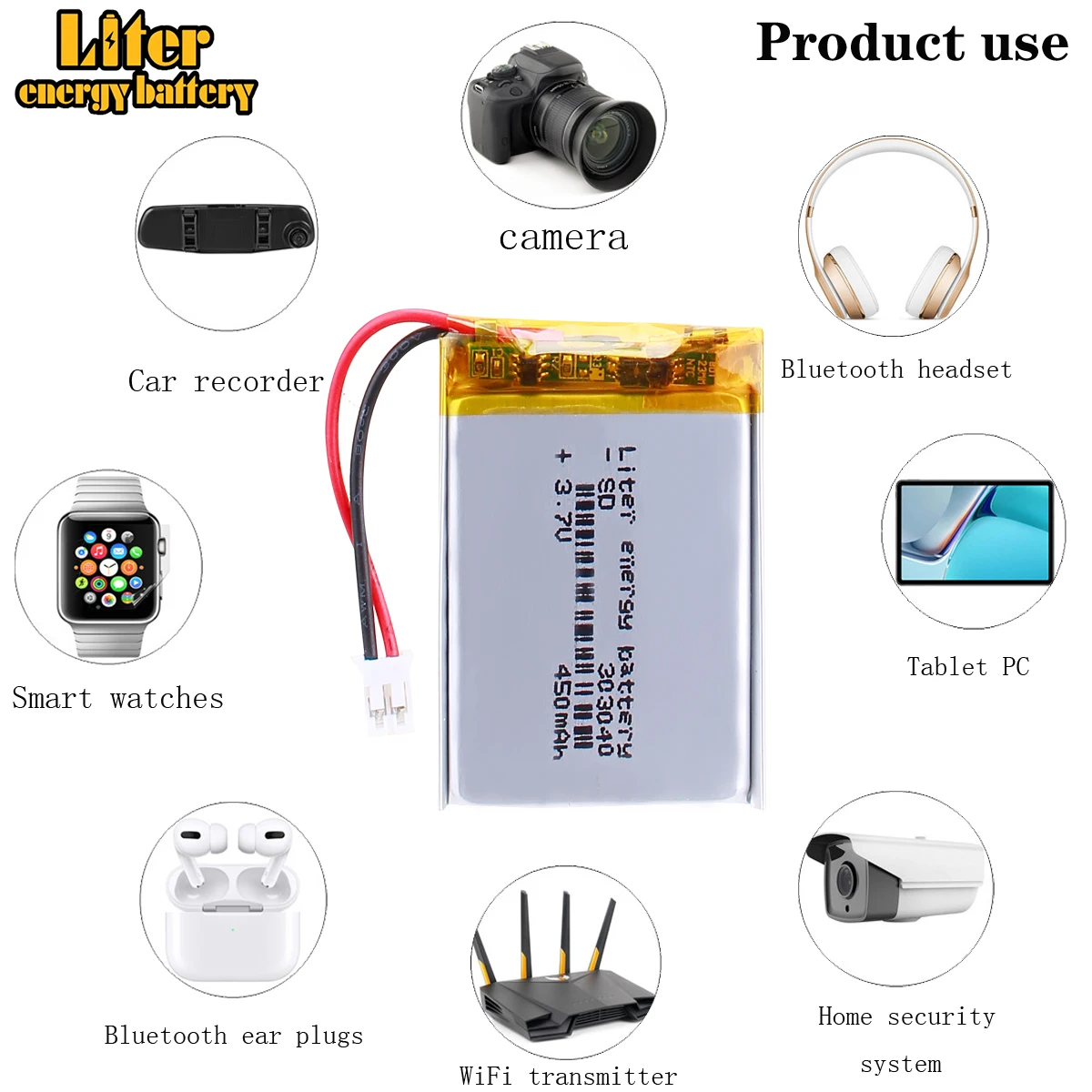 3 7 V 450mAh 303040 перезаряжаемая батарея для MP3 MP4 мобильного телефона bluetooth аналогичная