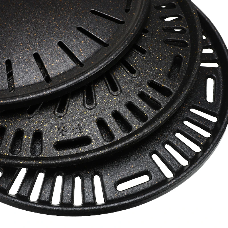 Корейский Круглый коммерческий барбекю гриль жаровня сковорода открытый