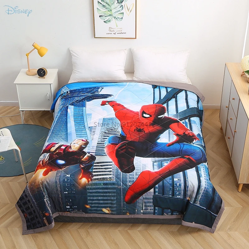 

Marvel Spider Man Summer Quilt Twin Queen Duvet for Children Boys Girls Bedspreads Coverlets Thin Comforter The Avengers Printed