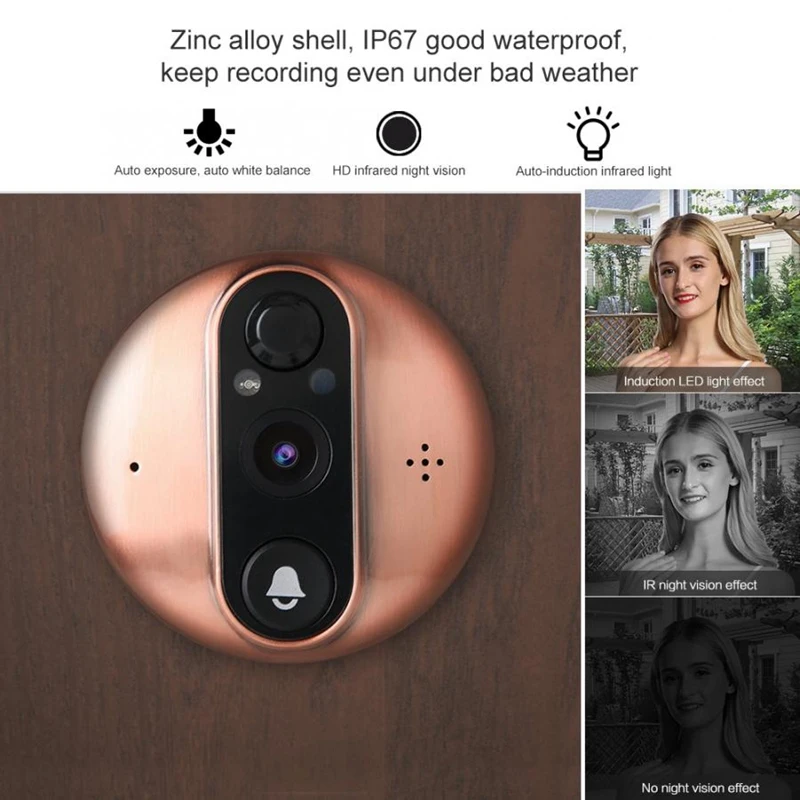 4 3 дюймовый монитор видео глазок беспроводная камера Wi-Fi для дверного звонка PIR