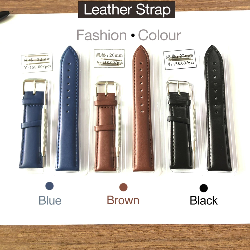 Часы HAIQIN с кожаным ремешком ремешок для часов из натуральной кожи 20 м 24 мм 22