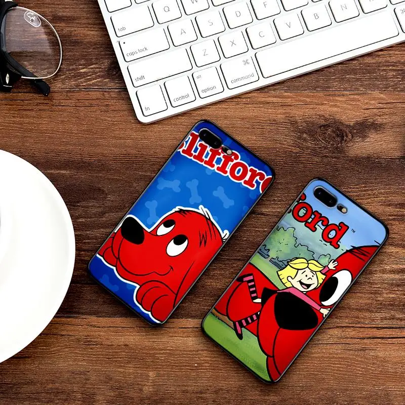 Чехлы для iPhone XR XS Max X 6 6S 7 8 Plus Clifford большая красная собака мягкая IMD задняя крышка