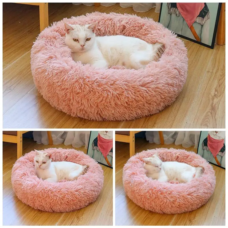 Pet Подушка кровать для собаки супер мягкие плюшевые питомник круглый собак/кошек