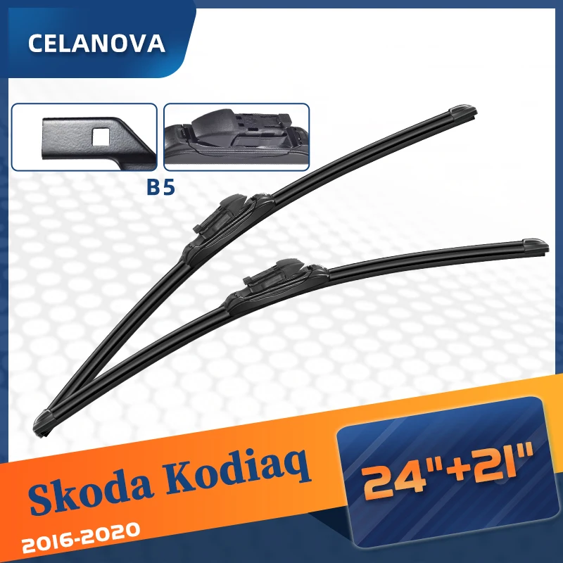 

CELANOVA Windshield Wiper Blade For Skoda Kodiaq 2016-2020 24"+21" Frameless Windscreen Rubber wipers