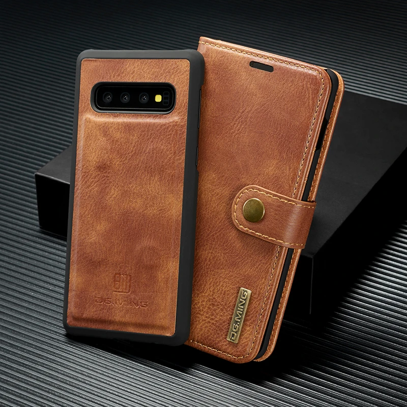 DG. Ming Роскошный кожаный чехол-бумажник для samsung S8, S9, S10, E, A6, A8 Plus, A7, A9,, A50, подставка, откидная крышка для Galaxy Note 10+ 9, 8