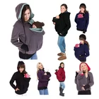 Пуловер-кенгуру для беременных женщин, толстовки большого размера с капюшоном