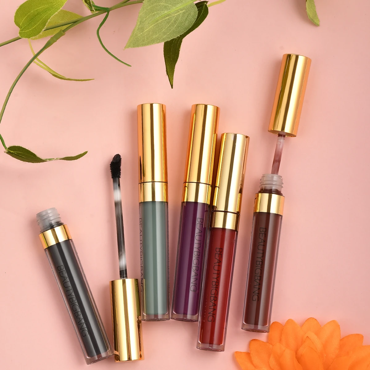 Beautybigbang жидкая губная помада, макияж, сексуальные цвета, красный, черный, розовый цвет, матовая губная помада, водостойкая, стойкий блеск для губ, набор для губ