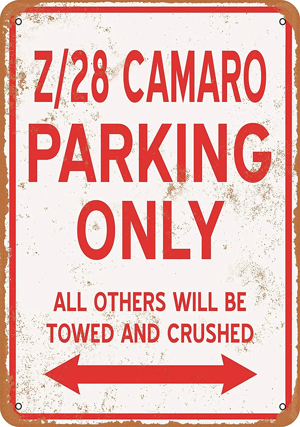 

WallColor 8*12 Metal Sign Z28 Camaro Parking ONLY Vintage Look