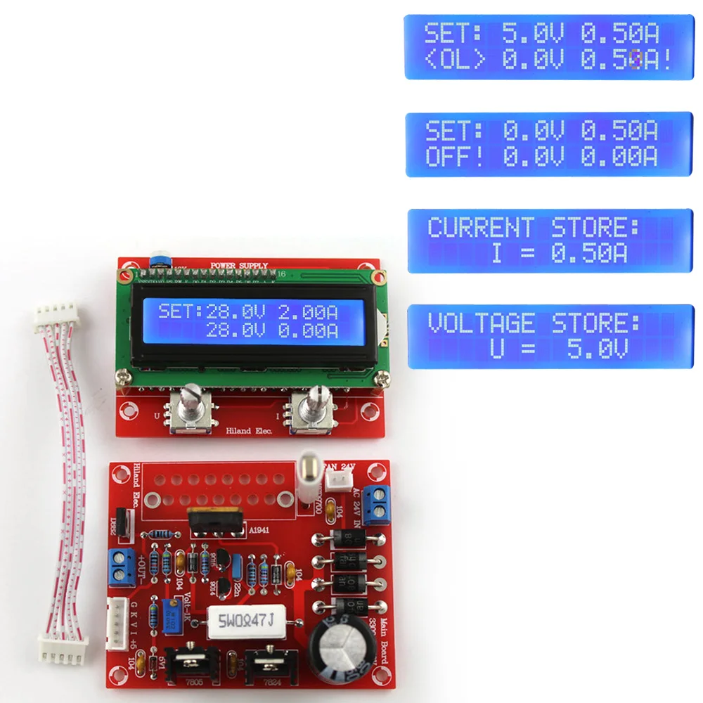 0 28V 01 2A регулируемый комплект питания DC Регулируемый источник DIY Kit lcd защита от