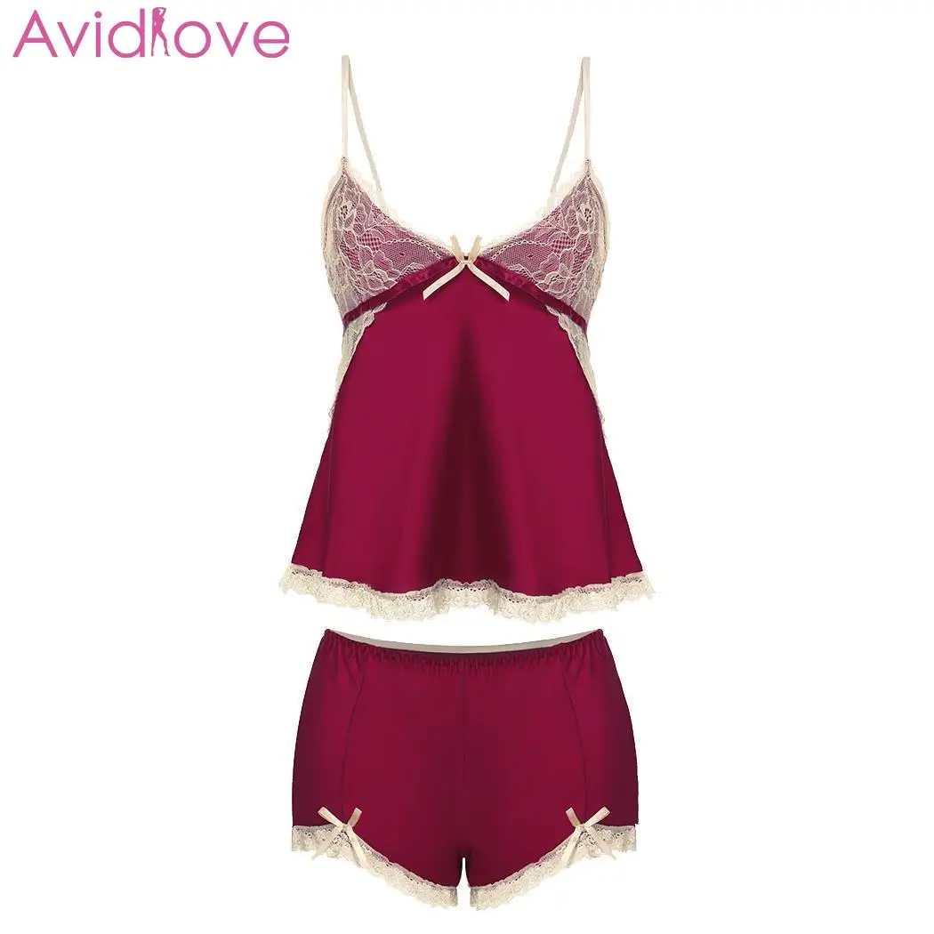 Avidlove/сексуальное нижнее белье пижамный комплект с бантом и цветочным кружевом