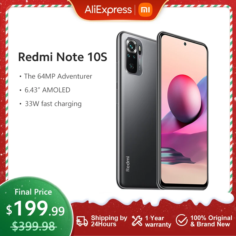 

Смартфон Xiaomi Redmi Note 10S, 64 ГБ/128 ГБ, 6,43 дюйма, 5000 мАч, 33 Вт