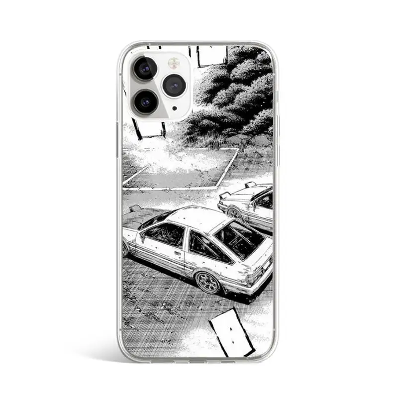 

Cartoon initial d JDM Drift Phone Case Transparent for iPhone 11 12 mini pro XS MAX 8 7 6 6S Plus X 5S SE 2020 XR
