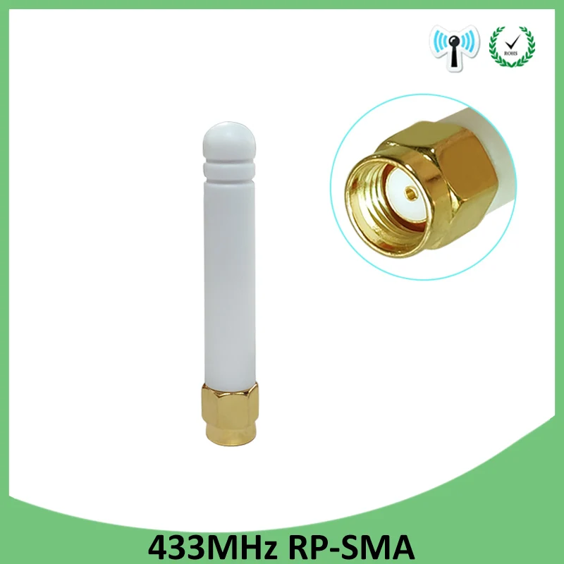 

GRANDWISDOM 1-2pcs 433mhz antenna 3dbi sma female lora antene pbx iot module lorawan signal receiver antena high gain