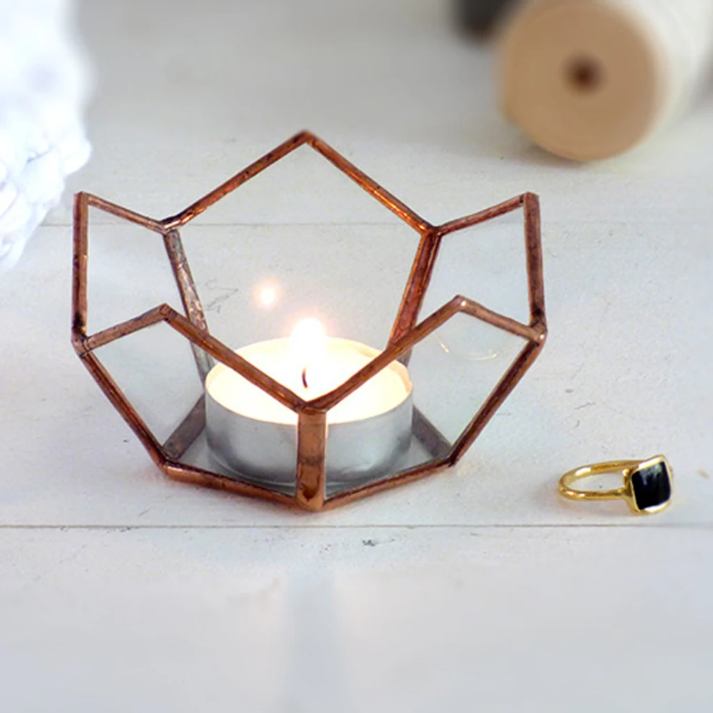 

2/set Open Glass Geometric Terrarium Tabletop Succulent Planter Home Decor