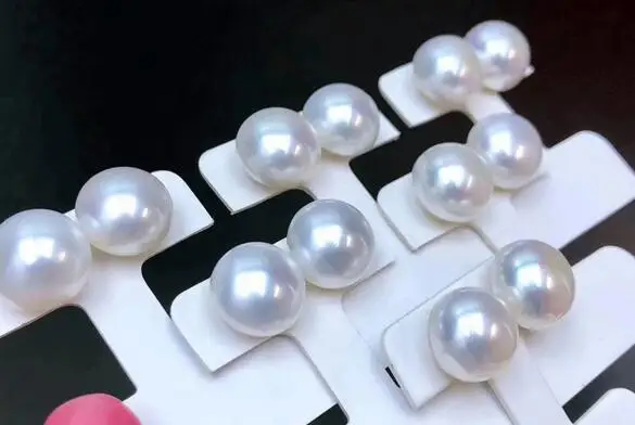 Благородный изысканные ювелирные изделия пара 11-12 мм белый натуральный