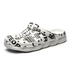 Летняя обувь унисекс с отверстиями, резиновые сабо, мужские зеленые пляжные мужские сандалии, Тапочки