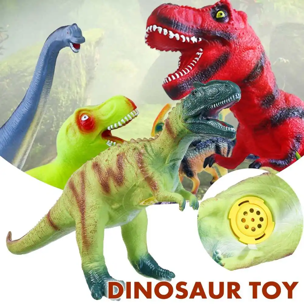 

Large Soft Plastic Sound Dinosaurs Model Toys Tyrannosaurus Rex for Home Decor Children Kids Birthday Gifts Boys Toys