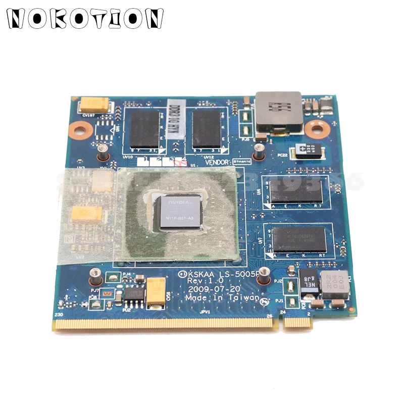 NOKOTION K000075450 KSKAA LS 5005P MXM II для TOSHIBA A500 L500 L550 ноутбук Графический VGA Видео карта GT230M 1