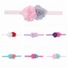 Повязка на голову детская, эластичная, с цветами, головной убор для новорожденных