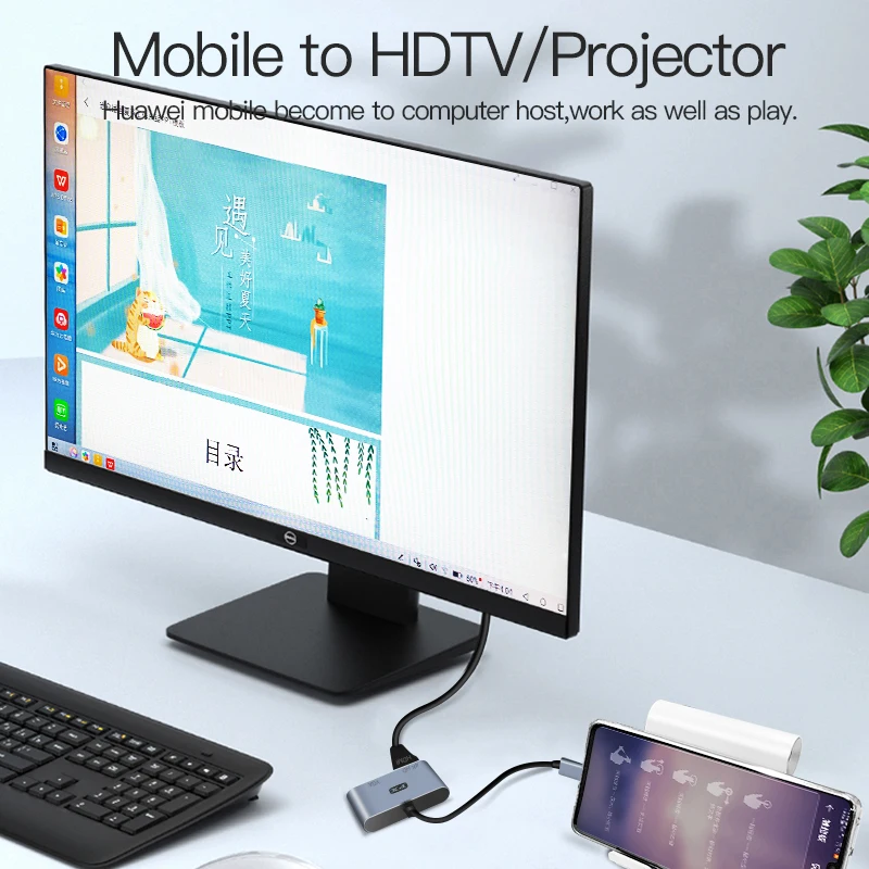 PX USB Type-C к конвертеру Hdmi адаптер c hdmi + VGA для мобильного телефона планшета ноутбука