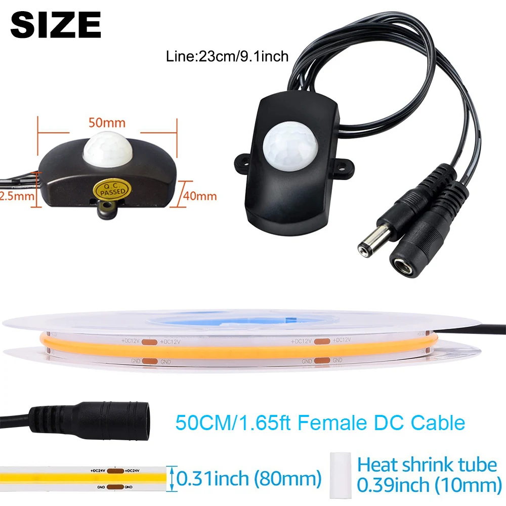 Умная Светодиодная лента светильник Сенсор движения PIR светодиодный ночной