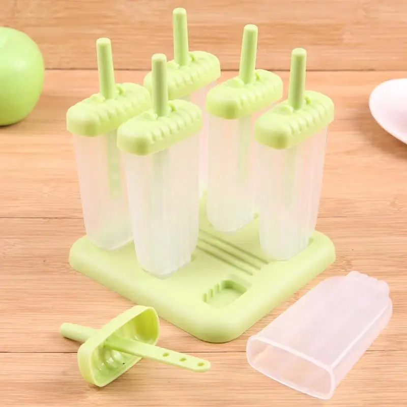 

6 cell Summer Accessories Kitchen Tools Food Grade Lolly Mould DIY Ice Cream Maker Popsicle Molds Dessert Molds