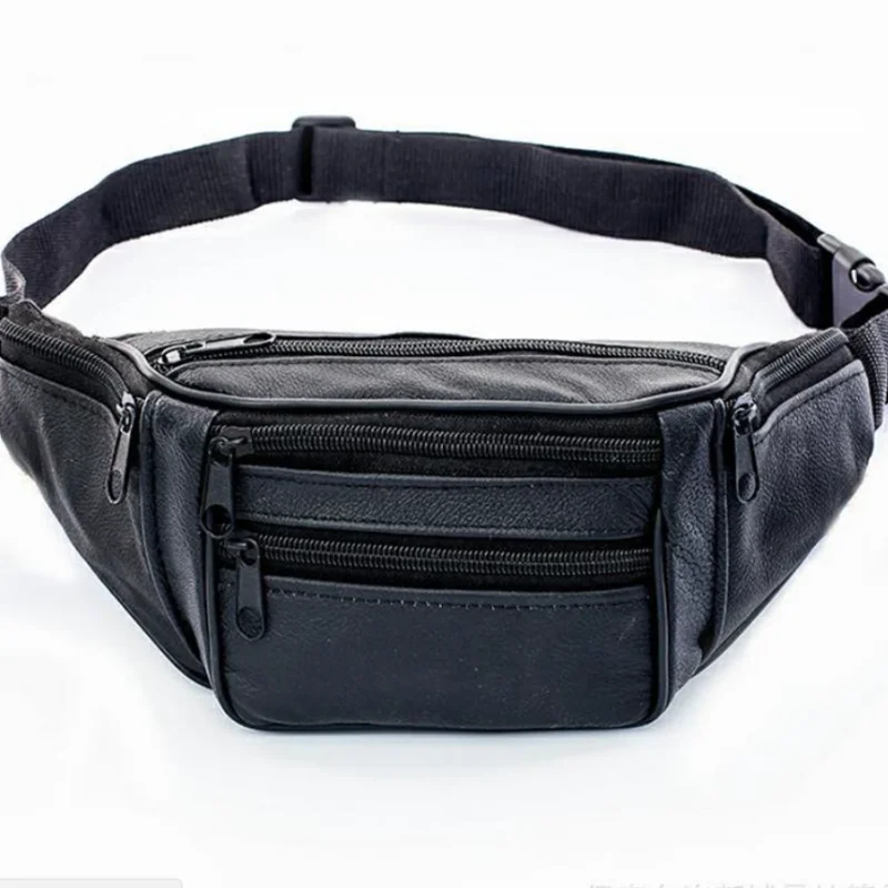 

New Hot Style Men Leather Casual Fanny Pack Waist Belt Bag Purse Hip Pouch Travel Sports Waist Packs Fanny Pack Women Chest Bag