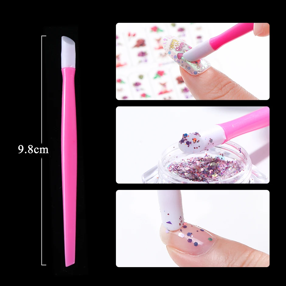 3 шт. мягкая пластиковая ручка для ногтей двухсторонняя резиновая измерения