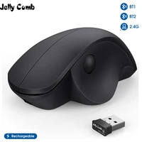 jelly comb rechargeable 2 4g bluetooth ergonomic wireless mouse for laptop macbook tablet 2400dpi side scroll wheel mouse for pc