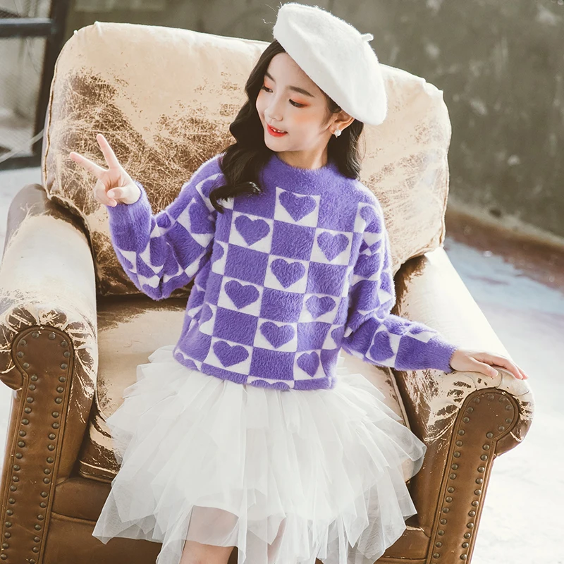 

Children Sweaters Autumn Fall Winter Soft Warm Baby Girls Clothes Top Pullover Outfits Teenagers Knitwear