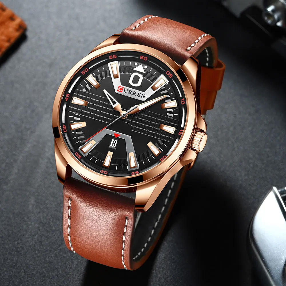 

CURREN Top Brand Luxury Sport Watches for Men New Fashion Leather Starp Man Quartz Wrist Watch Business Watches Luminous Clock