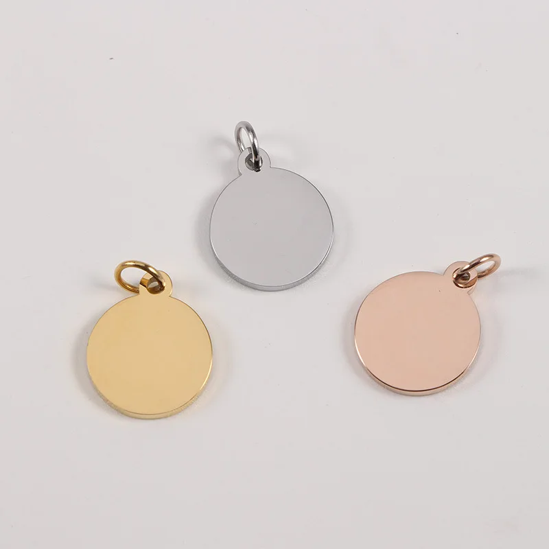 

Круглые Штампованные подвески для бижутерии, из нержавеющей стали, с зеркальной полировкой, 10 шт./лот