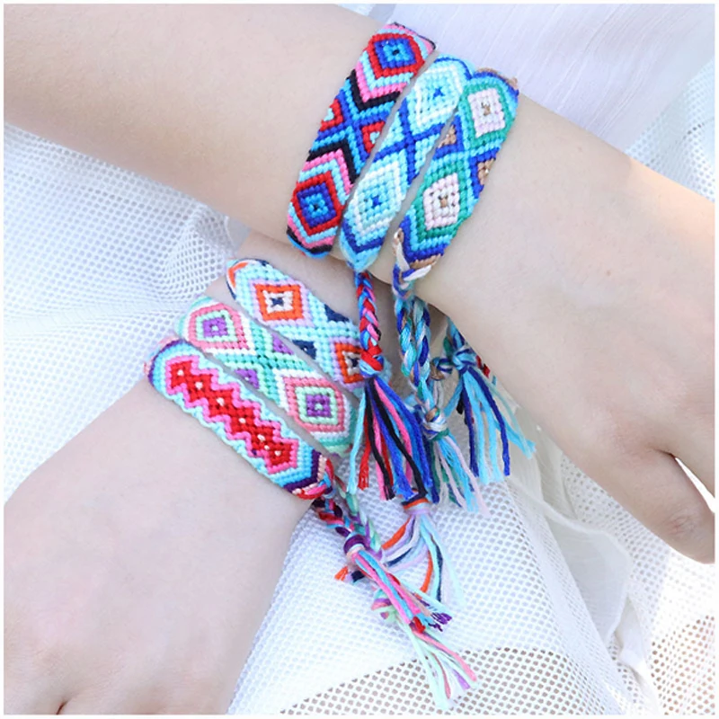 

Bracelet Braided Line Colorful Friendship Line 1mm Tassel Line DIY Handicraft Necklace Braided Rope Colorful Rope