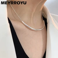 meyrroyu silver color 2021 round niche design adjustable clavicle chain light luxury jewelry fashion party woman necklace 2022
