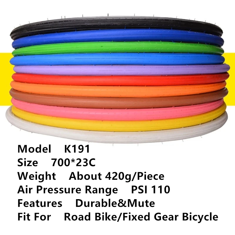 Односкоростная велосипедная шина с фиксированной передачей 700C 23C цветной