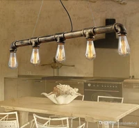 retro edison led pendant light vintage iron 35 heads water pipe hanging light bar dining room ktv restaurant decoration
