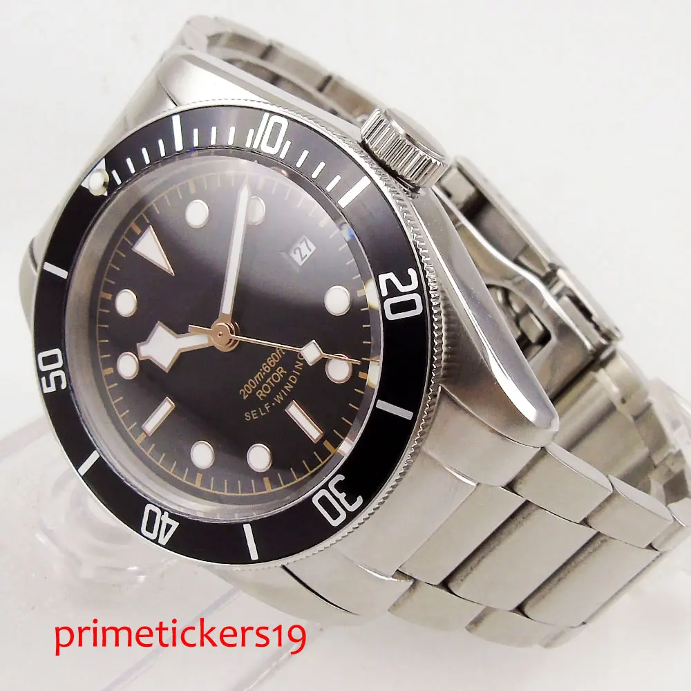 

Luxury NH35A MIYOTA 8215 Automatic Movement 41mm 10ATM Corgeut Black Dial Date Window Sapphire Glass Men's Watch C95