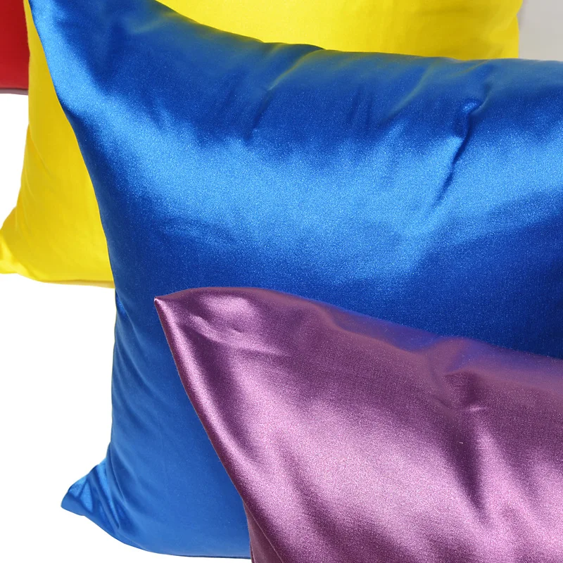 

19colors Pillow Case Home Shiny Emulation Silk Pure Color Pillow Cushion Cover Satin Luxury Bed Pillowcases Home Decoration