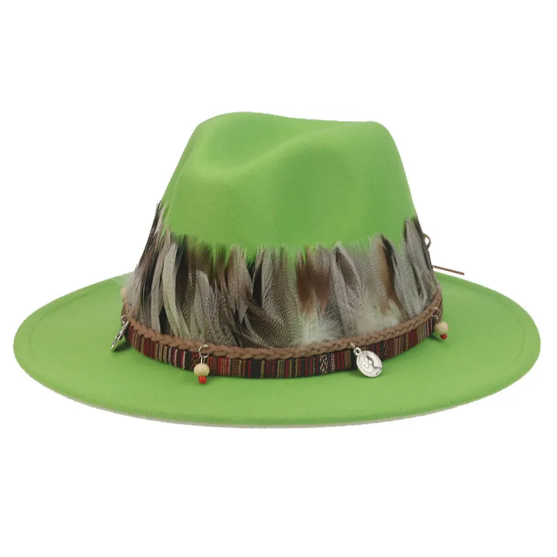 

winter women hats jazz caps big brim vintage belt men hat fedora british style multicolor western cowboy felt hats sombrero paja