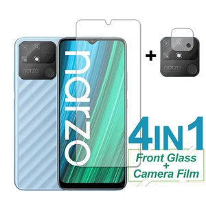 4 in 1 protective glass for realme narzo 50a 50i 30 5g 30a screen protector tempered glass phone lens film on for realme gt neo free global shipping