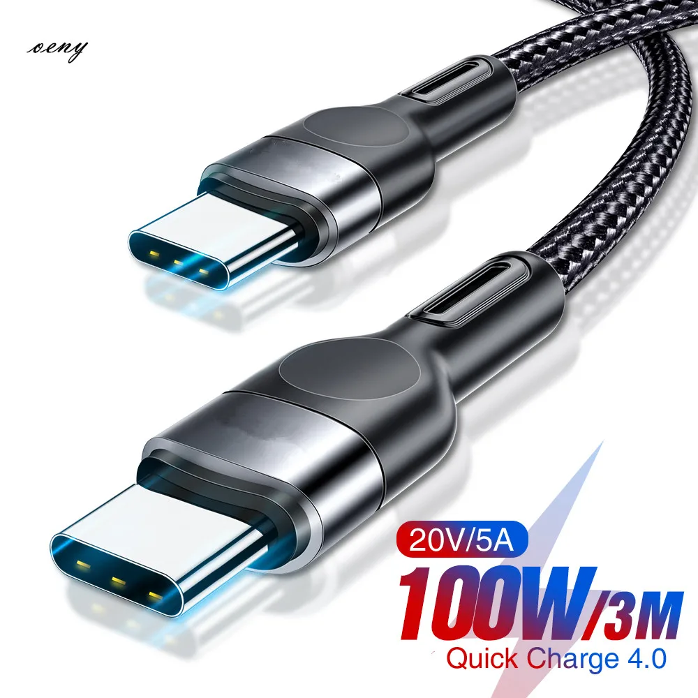 Кабель USB Type-C 100 Вт кабель для быстрой зарядки шнур C USB-C 3M QC 3 0 Macbook Samsung Xiaomi - купить