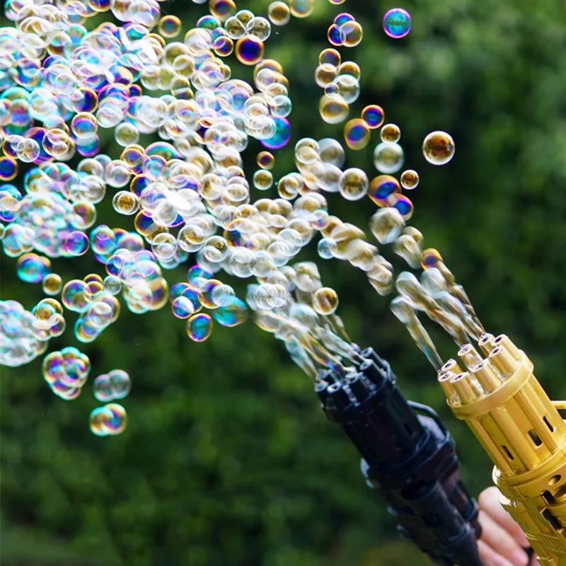 

New children's Gatling bubble gun toy summer soapy water bubble machine children's two-in-one electric bubble machine gift toy