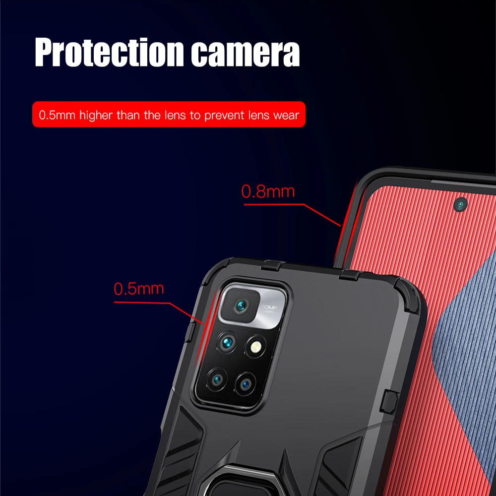 KEYSION Shockproof Case for Redmi 10 10 Prime Note 11 Pro Plus 10T 5G Phone Back Cover for Xiaomi POCO X3 GT X3 M3 M4 Pro F3 GT