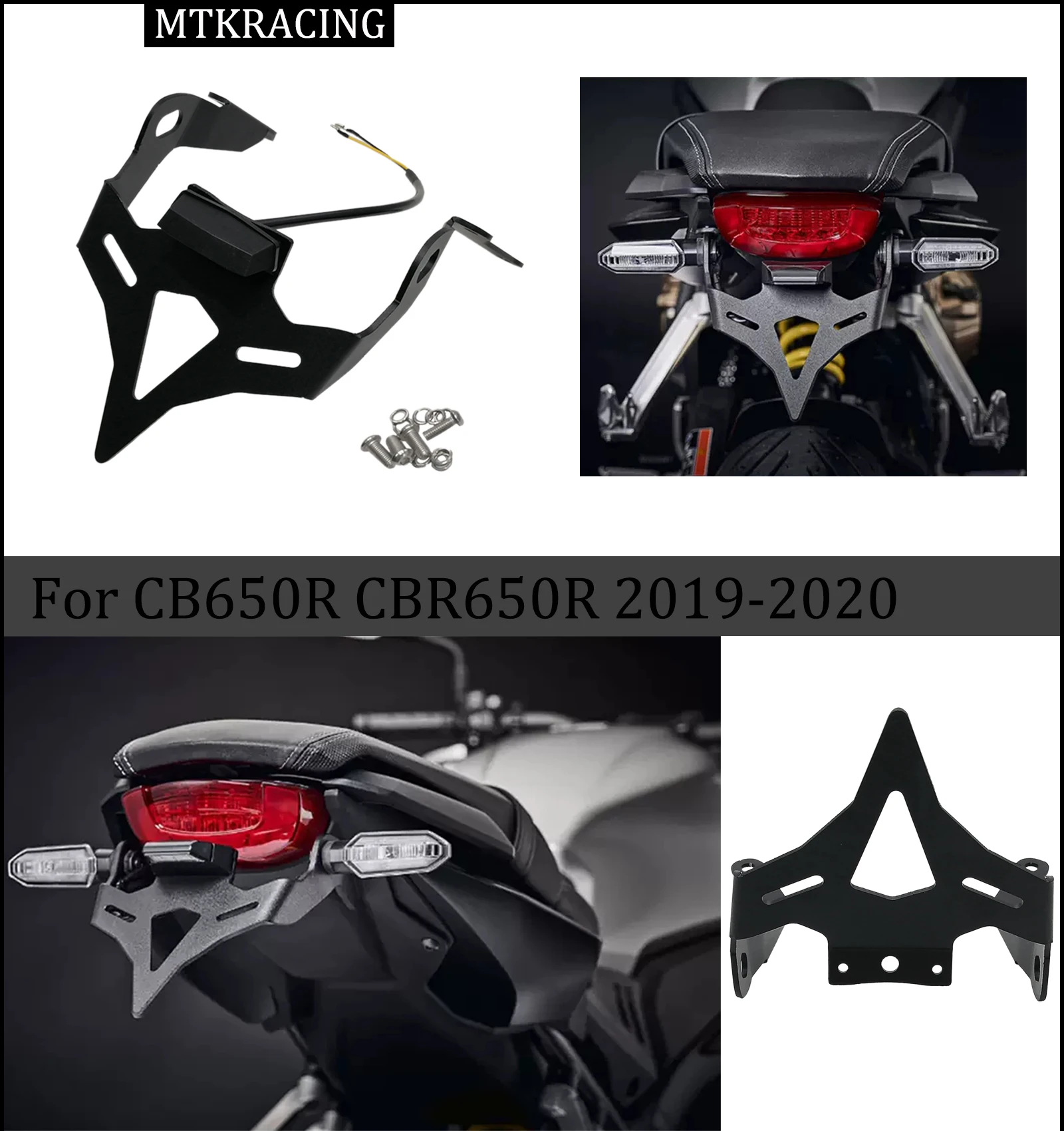 

Mtkracing number plate back bracket, for honda cb650r cb650r cbr650r cbr650r, for fender, back plate 2019-2020