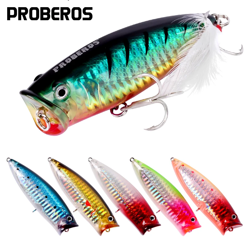 PROBEROS Popper Приманки 4 # Крючок приманка для рыбной ловли 8 5 см 3 34 дюйма/19 г 0 69 унции