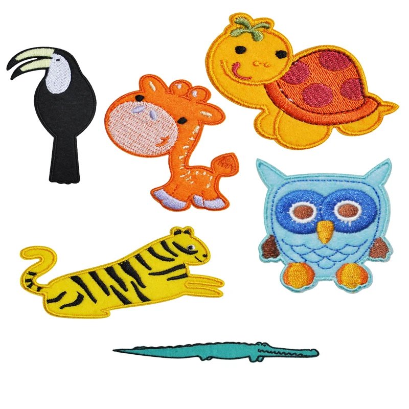 С героями мультфильмов одежда с животными патчи железные на полоски Жираф
