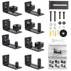 8 в 1 раздвижные двери из МДФ железнодорожные шкив Комплект Топ установлен вешалка отслеживать черный Сталь шкаф двери ролика Новый